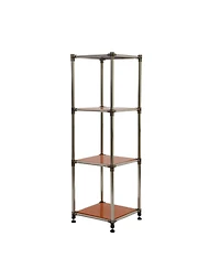 Streamdale Furniture Korean 4-Tier Stainless Steel Shelving Unit (49"H x 14.9"W