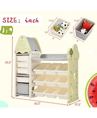 Streamdale Furniture Toy Storage Organizer with 14 Bins for Kids