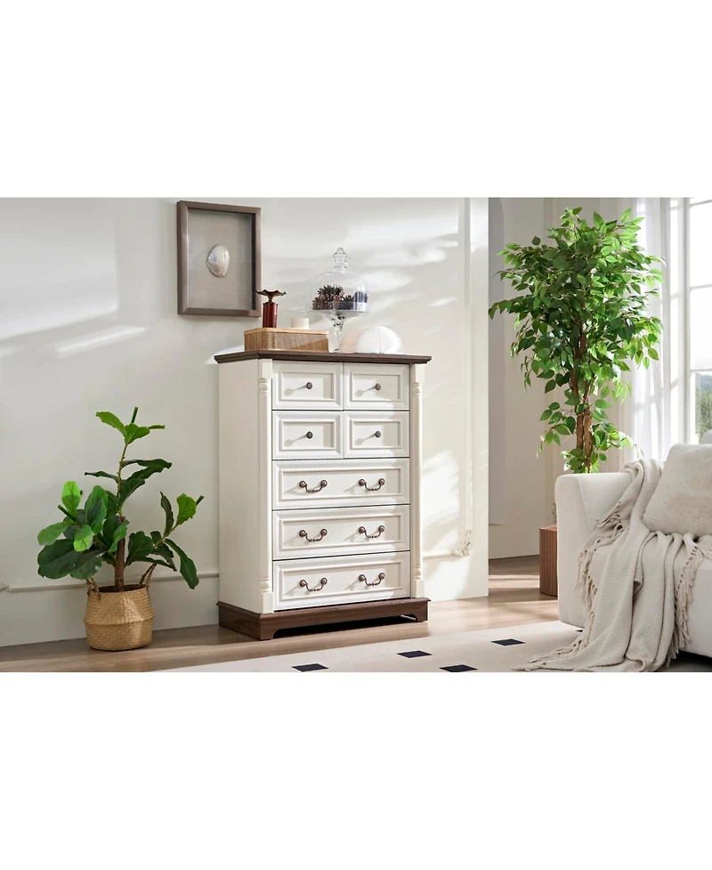 Streamdale Furniture + 7-Drawer + Wood + Rustic Finish + Dresser