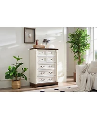 Streamdale Furniture + 7-Drawer + Wood + Rustic Finish + Dresser