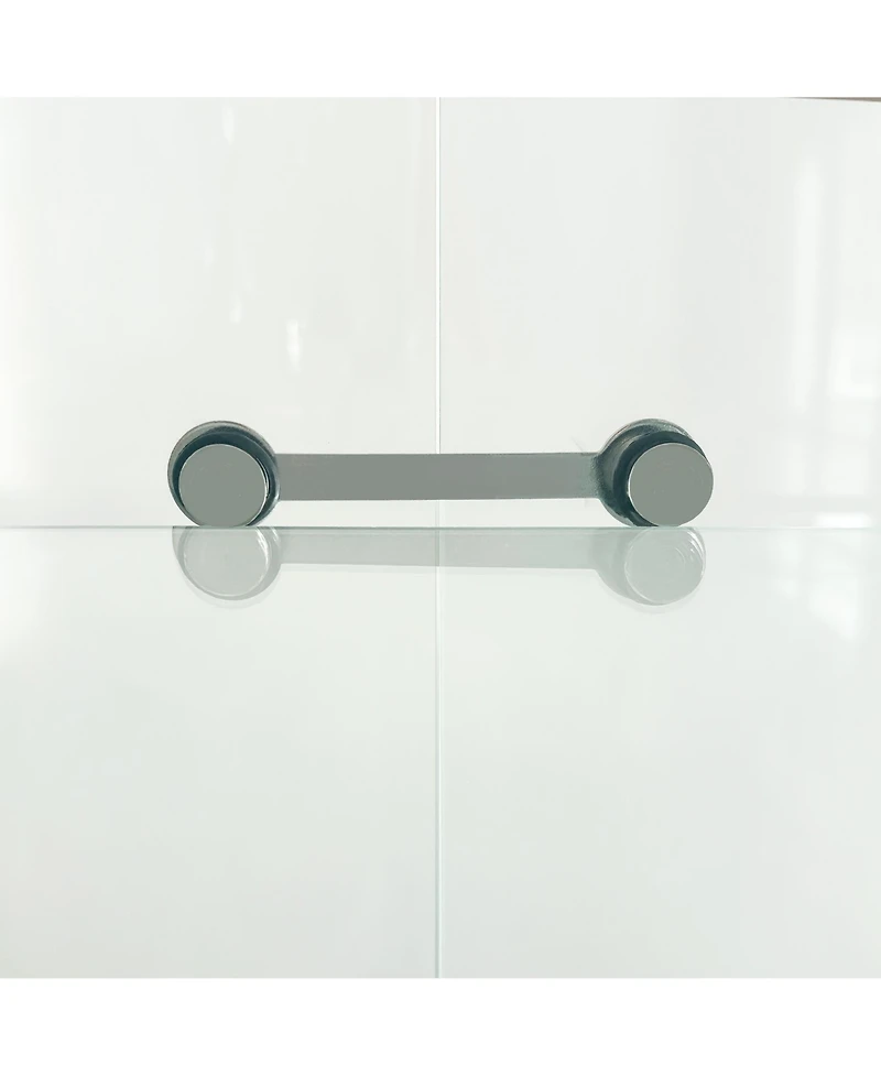 Streamdale Furniture Tempered Glass Display Cabinet w/ Led, Lock, Mirror Back.