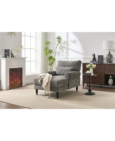Streamdale Furniture Streamdale Modern Grey Chaise Lounge Sofa Recliner