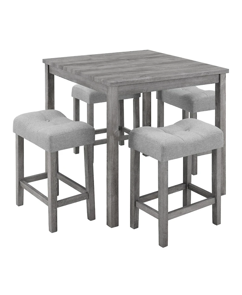 Streamdale Furniture Streamdale 5-Piece Industrial Dining/Bar Table & Chairs Set