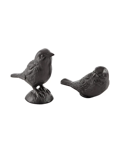 Danya B Brown Cast Iron Set of 2 Bird Sculptures