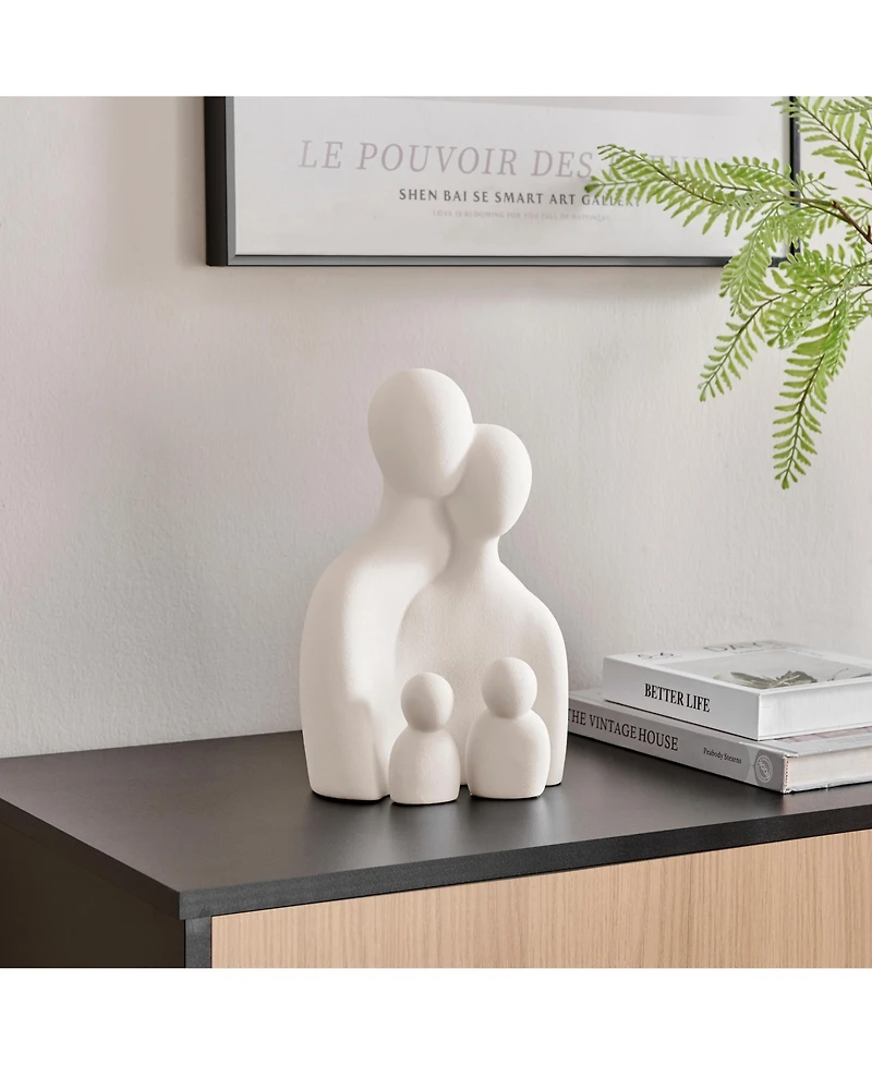 Danya B Hans White Nesting Family of 4 Matte Ceramic Sculpture Set