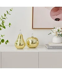 Danya B Alloya 2 Piece Apple and Pear Glass Sculpture Set