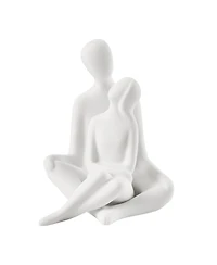 Danya B Hans White Abstract Sitting Couple Matte Ceramic Sculpture Set