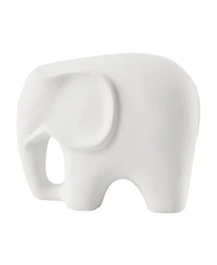 Danya B Hans White Abstract Elephant Matte Ceramic Sculpture