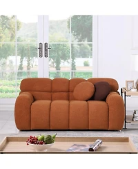 Streamdale Furniture 64.98"L Human Body Sofa, Marshmallow Boucle, 2-Seater