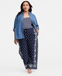 On 34th Trendy Plus Geneva Cotton Snap-Front Shirt, Macy's Exclusive