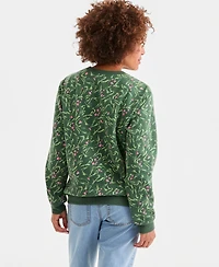 Style & Co Women's Printed Fleece Crewneck Sweatshirt, Macy's Exclusive
