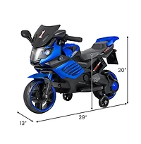 Hongge Kids Electric Ride On Motorcycle with Training Wheels and Realistic Driving Features