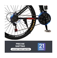 Artudatech 26-Inch Folding Mountain Bike with Shimano 21-Speed, Dual Disc Brakes & Full Suspension for Commuting