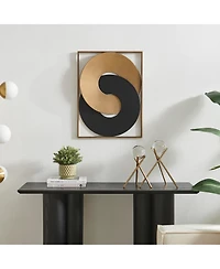 Danya B Gold and Black Intersecting Rings Mid-Century Modern Metal Wall Art