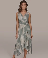 Donna Karan New York Women's Faux-Wrap Sleeveless Dress