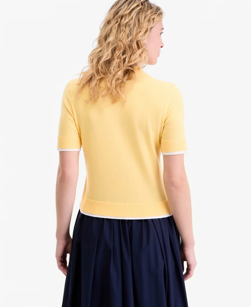 On 34th Women's Short-Sleeve Tipped Polo Sweater, Macy's Exclusive