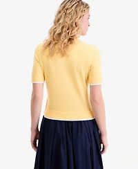 On 34th Women's Short-Sleeve Tipped Polo Sweater, Macy's Exclusive