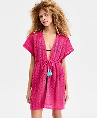 Miken Women's Crochet Tassel-Tie Kimono Cover-Up, Macy's Exclusive