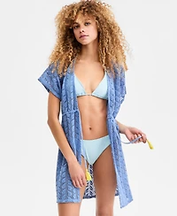 Miken Women's Crochet Tassel-Tie Kimono Cover-Up, Macy's Exclusive