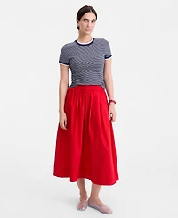 On 34th Women's Pull-On Poplin Midi Skirt, Macy's Exclusive