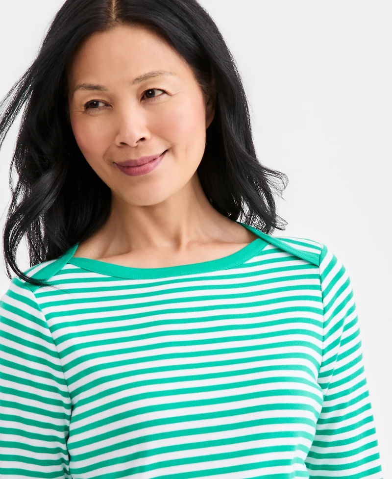 Style & Co Petite Boat Neck Top, Macy's Exclusive