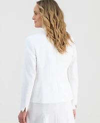 Kasper Women's Ruffle-Lapel One-Button Blazer