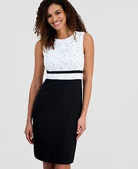 Kasper Women's Tweed-Crepe Framed Sheath Dress