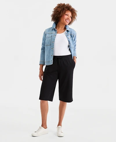 Style & Co Women's Mid Rise Sweatpant Bermuda Shorts, Created for Macy's