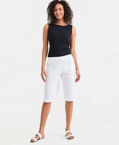 Style & Co Women's Mid Rise Sweatpant Bermuda Shorts, Created for Macy's