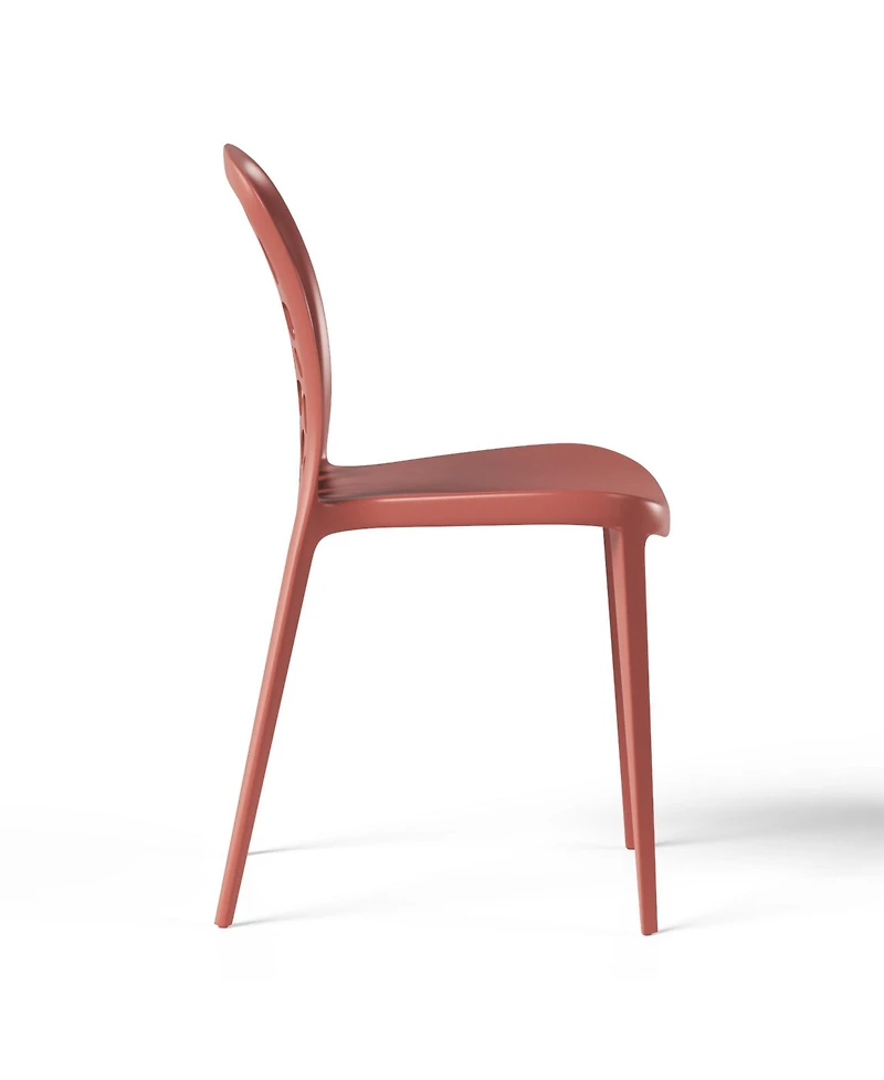 WestinTrends 5-Piece Outdoor Indoor Metal Patio Dining Table Set With Stackable Polypropylene Patio Side Chairs