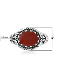 American West Jewelry Sterling Silver Red Jasper East West Ring
