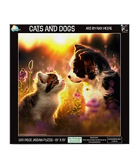 SunsOut Cats and Dogs 500 piece Jigsaw Puzzle for Adults