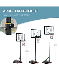 Soozier Portable Basketball Sd & Height Adjustable with Fillable Bottom Base