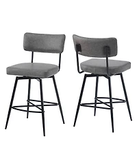 Streamdale Furniture Retro Swivel Counter Stools, Set of 2 in Grey