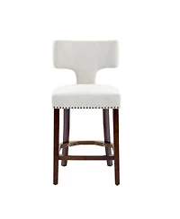 Streamdale Furniture Mid Century Modern Beige Bar Stools Set of 2
