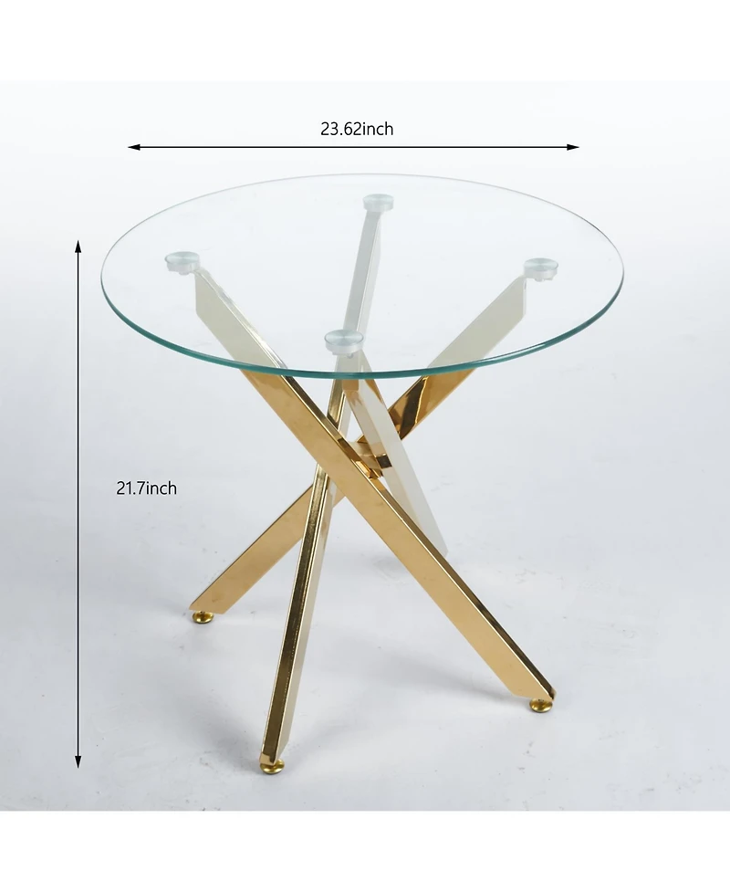 Streamdale Furniture Mid-Century Glass Top Dining Set