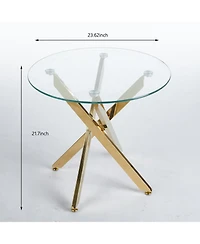 Streamdale Furniture Mid-Century Glass Top Dining Set