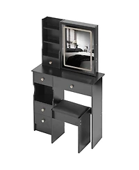 Streamdale Furniture Led Mirror Vanity Table with Stool
