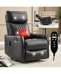 Streamdale Furniture Faux Leather Massage Recliner Rocker Swivel Chair