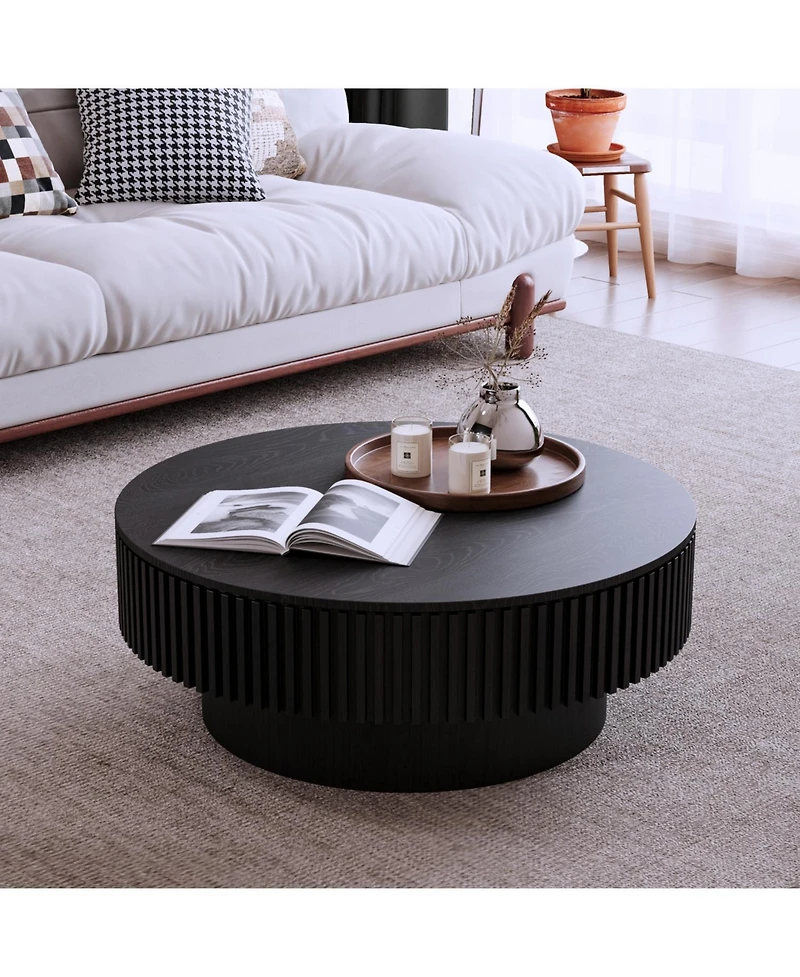 Streamdale Furniture 31.5" Round Coffee Table - Black