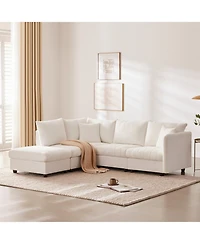 Streamdale Modern Modular Sectional Sofa w/ Ottoman & Pillows
