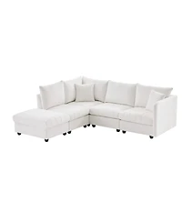 Streamdale Modern Modular Sectional Sofa w/ Ottoman & Pillows