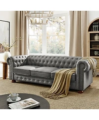 Streamdale Furniture Chesterfield Tufted Sofa 3-Seater Nailhead Trim