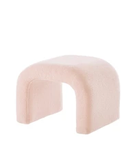 Streamdale Furniture U-Shaped Teddy Ottoman Bench Set of 3- Pink