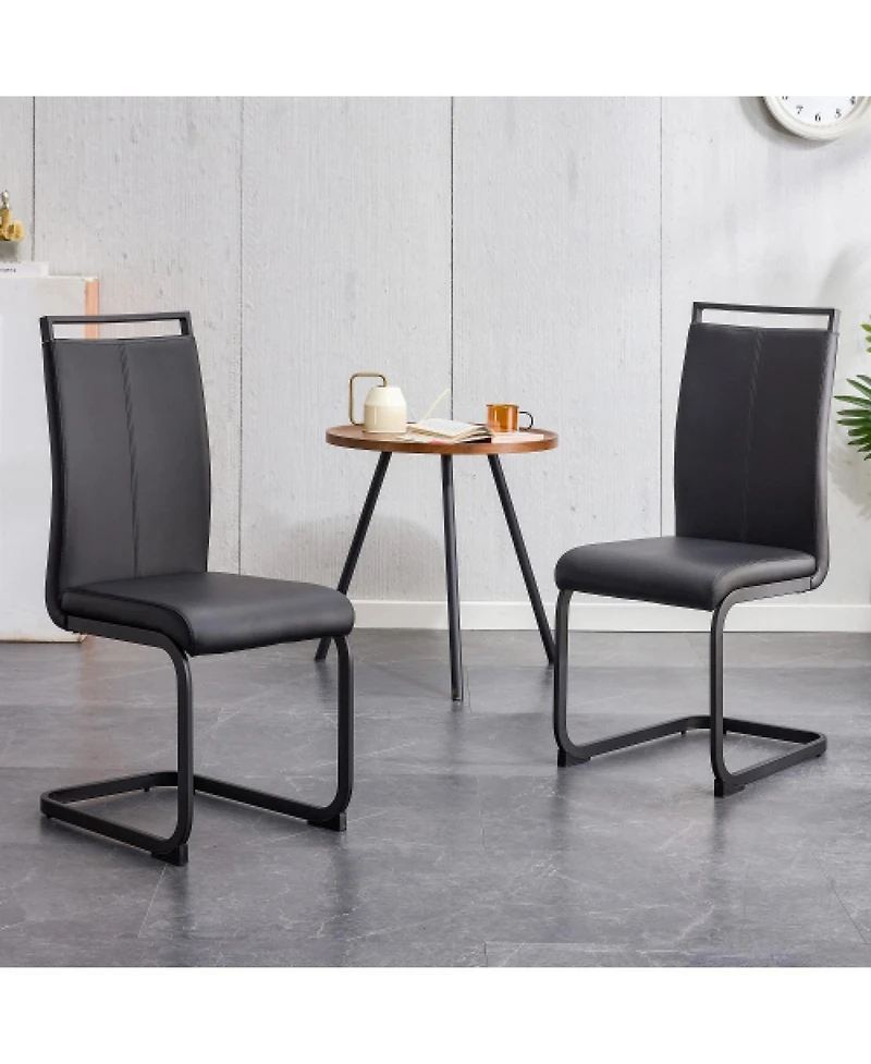Streamdale Furniture Streamdale Pu Leather Dining Chair Set of 2
