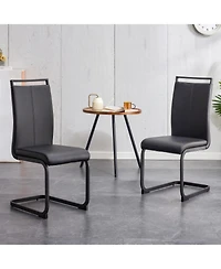 Streamdale Furniture Streamdale Pu Leather Dining Chair Set of 2