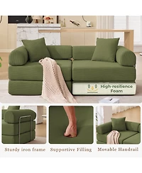 Streamdale Furniture Modular Corduroy Sofa Bed - Green