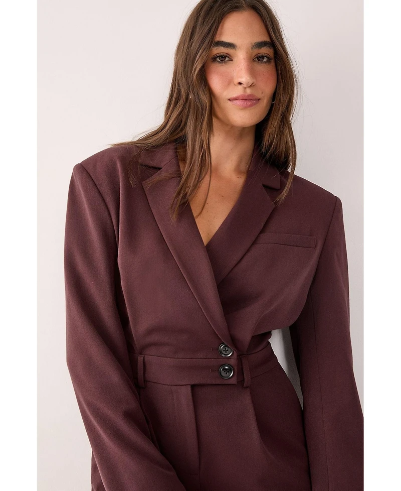 Nasty Gal Women's Tailored Button Detail Romper