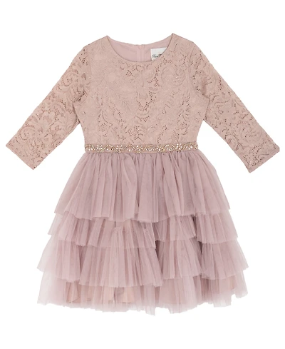 Rare Editions Girls' 7-16 Glitter Lace Bodice Dress