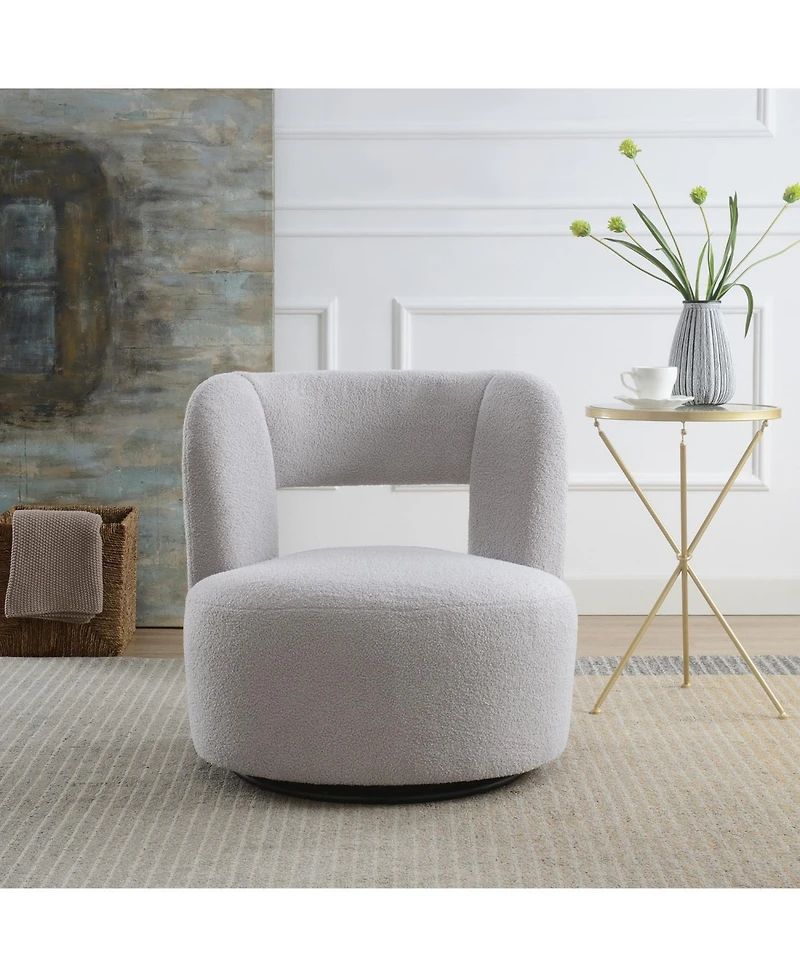 Streamdale Furniture Teddy Fabric Swivel Accent Chair for Living Room Bedroom